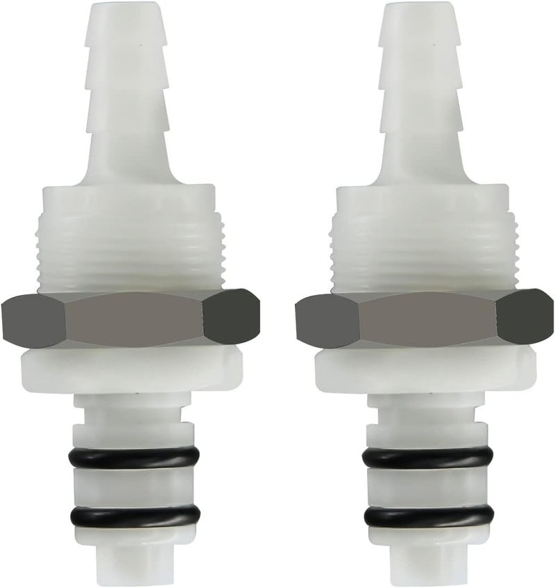 BBTUS 2PCS 1/4" 3/8" 5/16" Plastic Tube in-line Hose Quick Connector with Shut-Off valve, Panel Mounting Quick Release Coupling, Male Quick Connect Barbed Fittings (2x Male Connector) - Image 1